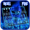 Blue Fire Skull Keyboard Theme