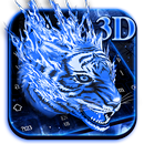 3D Blue Fire Tiger Keyboard-APK