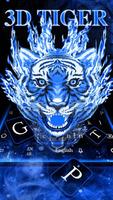 1 Schermata 3D Blue Fire Tiger Keyboard