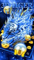 2 Schermata 3D Blue Fire Tiger Keyboard