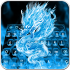 Blue Fiery Dragon Keyboard Theme icône