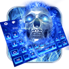 Blue Flaming Skull Keyboard Theme biểu tượng