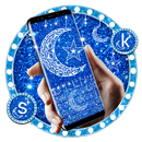 Blue Glitter Moon Keyboard APK