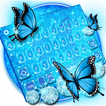 Blue Glitter Butterfly Keyboard Theme