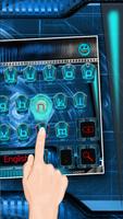Teclado de holograma azul imagem de tela 1