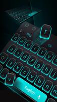 Blue Light Black Keyboard poster