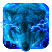 Blue Lightning Wolf Keyboard