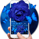 Blue Rose Butterfly Keyboard Theme-APK