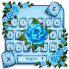 Blaue Rosen-Tastatur Zeichen