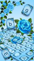 Blaue Rosen-Tastatur Plakat