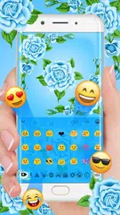 Blaues Rosen-Tastatur-Thema APK Herunterladen