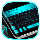 Zwart Cyaan toetsenbord-icoon