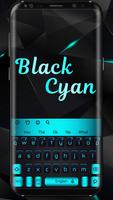 Zwart Cyaan toetsenbord-poster
