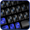 Zwart blauw toetsenbord
