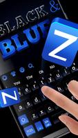 Black Blue Metal Keyboard poster
