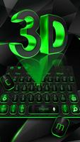 3D classique noir vert clavier Affiche