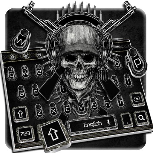 dark skull gun keyboard
