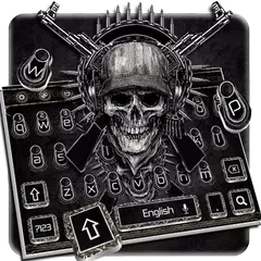 dark skull gun keyboard