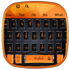 Czarna pomarańczowa klawiatura ikona