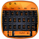 Czarna pomarańczowa klawiatura aplikacja