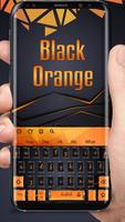 Черная оранжевая клавиатура постер