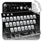 black silver keyboard shining butterfly diamond icono