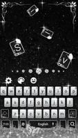black silver keyboard shining butterfly diamond Affiche