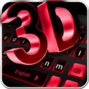 3D zwart rood toetsenbordthema-APK