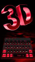 3D Black Red Keyboard Cartaz