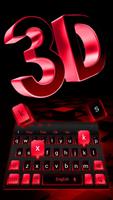 Thème de clavier 3D rouge noir capture d'écran 2