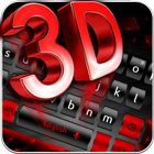 Thème de clavier 3D rouge noir icône