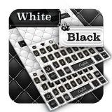 Black white leather keyboard biểu tượng