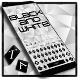 Trendy Black And White Keyboard Theme Zeichen