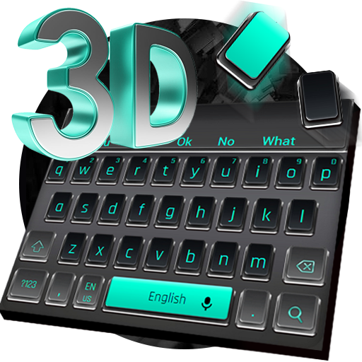 Tema de teclado preto 3D