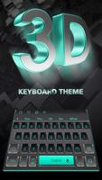 3D الأسود موضوع لوحة المفاتيح الملصق