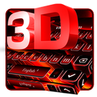 3D Black Red Keyboard icône