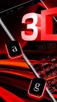 3D Black Red Keyboard poster