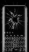 Black Broken Glass Keyboard Plakat