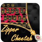 Pink Zipper Cheetah Keyboard أيقونة