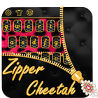 Pink Zipper Cheetah Keyboard آئیکن