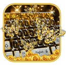 Gold Butterfly Diamond Keyboard Theme APK