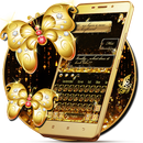 SMS Gold Butterfly Shining Keyboard Theme APK