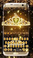 Gold Diamond Crown Keyboard Affiche