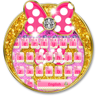 Gold Girl Bow Theme Keyboard ikona