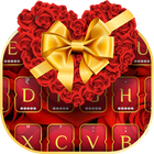 Gold  Rose Heart Keyboard Theme ícone