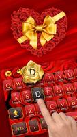 Gold  Rose Heart Keyboard Theme Affiche