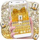 Gold glitter bowknot keyboard icon