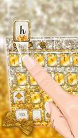 Gold glitter bowknot keyboard โปสเตอร์