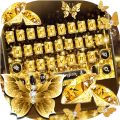 Gold Butterfly Keyboard Theme
