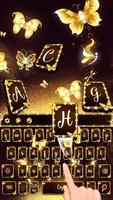 Gold Butterfly Keyboard Theme poster